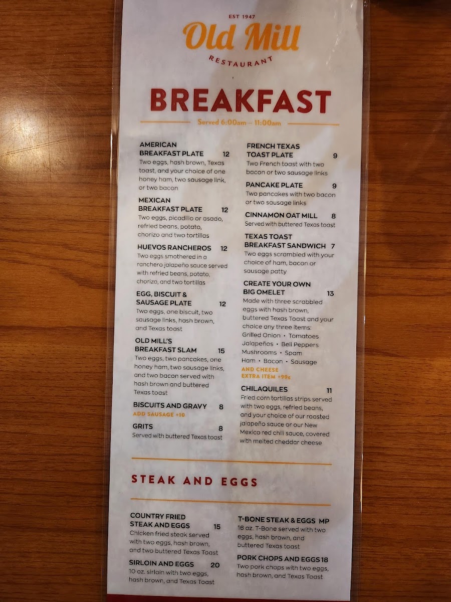 Old Mill Restaurant Menu - Image 6